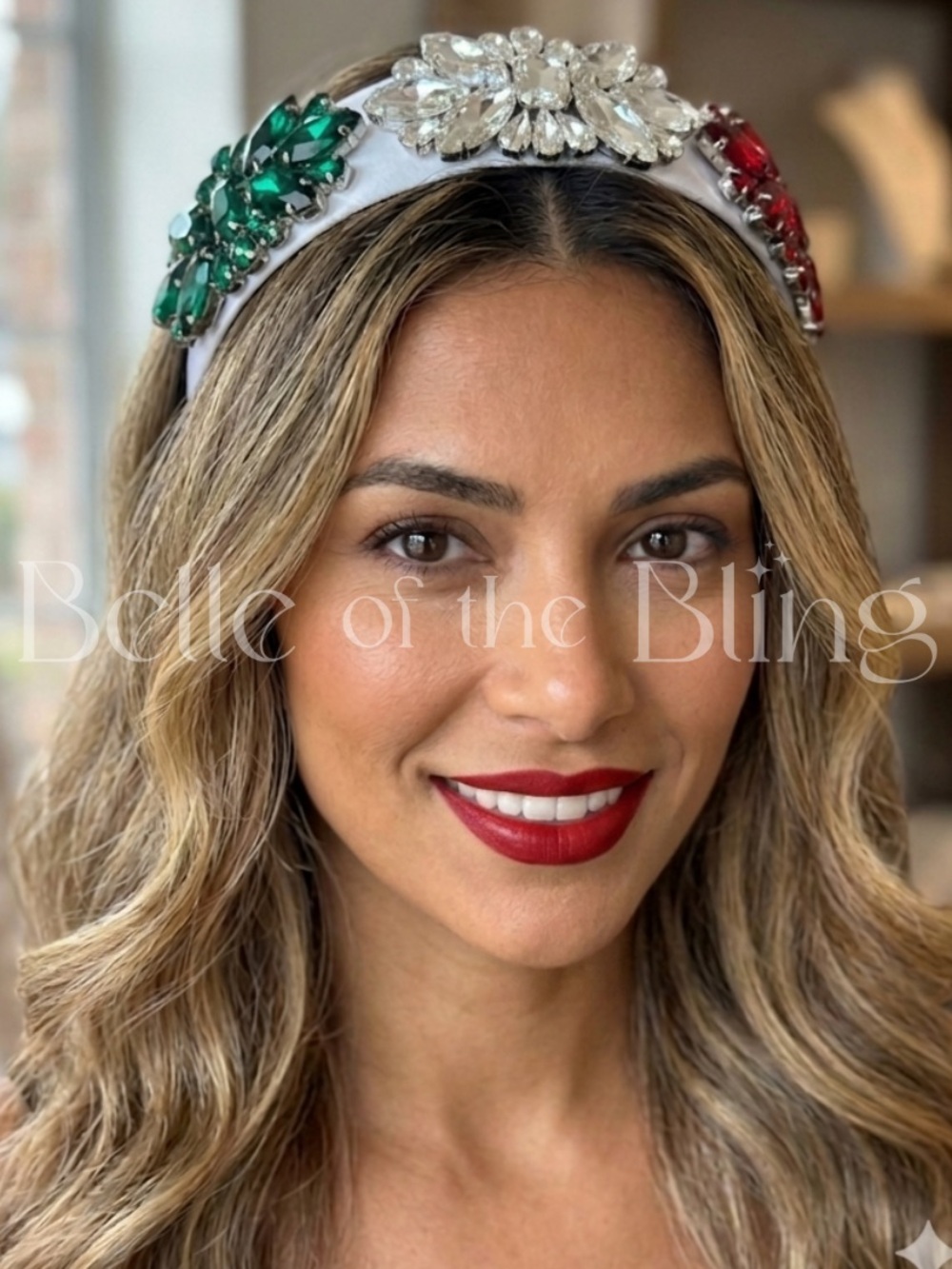 ✨ Handmade Mexican Flag Rhinestone Headband 🇲🇽✨